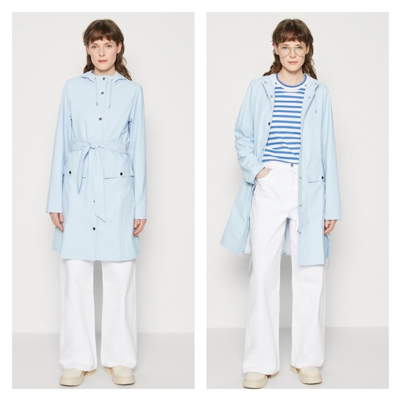 New! RAINS Curve W Waterproof Rain Jacket Raincoat - Picture 3 of 14